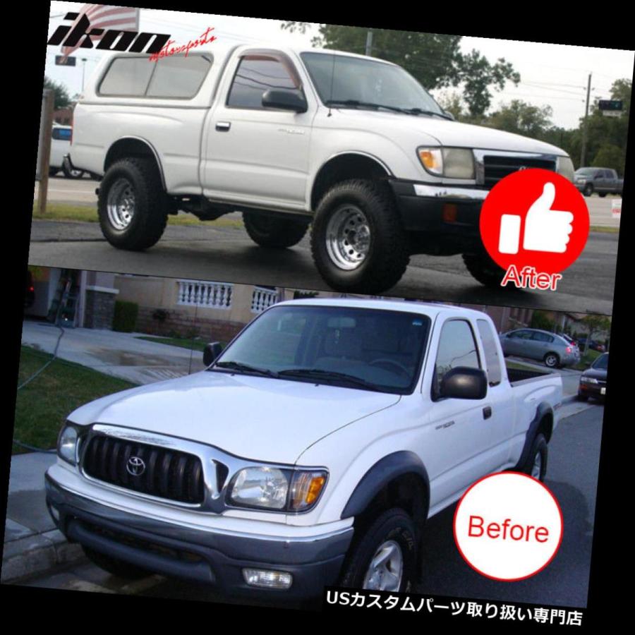 USベントバイザー、ドアバイザー 95-04トヨタタコマ標準タクシー 