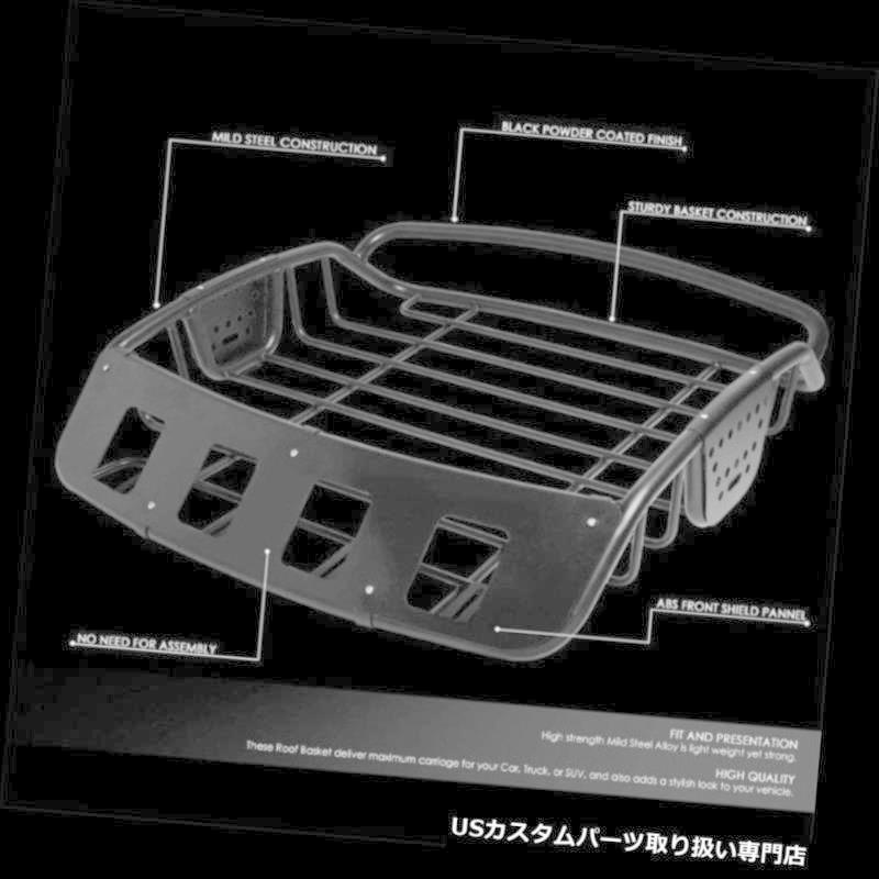 激安通販できます USカーゴ、ルーフ キャリア 39 X38.5 X8 ユニバーサルブラックマイルドスチールルーフラックカーゴ荷物バスケット/キャリア 39X