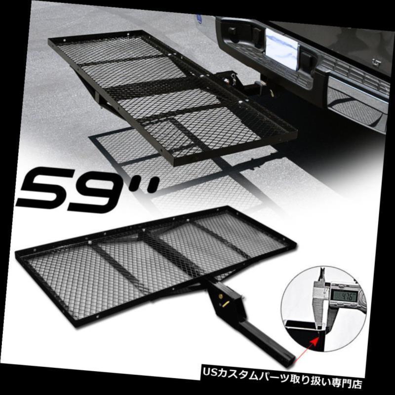 USカーゴ、ルーフ キャリア 59 \"ブラックメッシュスチールは2\"×2 \"レシーバーS6用バンパーマウントヒッチカーゴトレイを折りたたみます  59