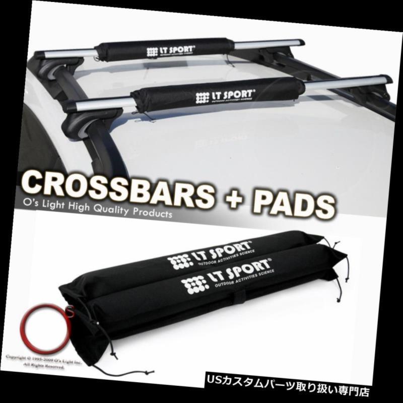 USカーゴ、ルーフ キャリア QUEST / FRONTIERルーフラックアルミクロスバーセットトップバー+保護パッド  FOR QUEST/FRON