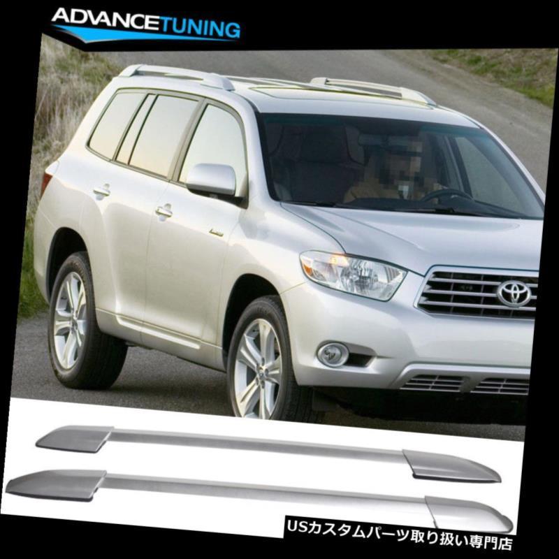 USカーゴ、ルーフ キャリア 08-11トヨタハイランダーOEスタイルルーフラックルーフレールシルバー  Fits 08-11 Toyota High
