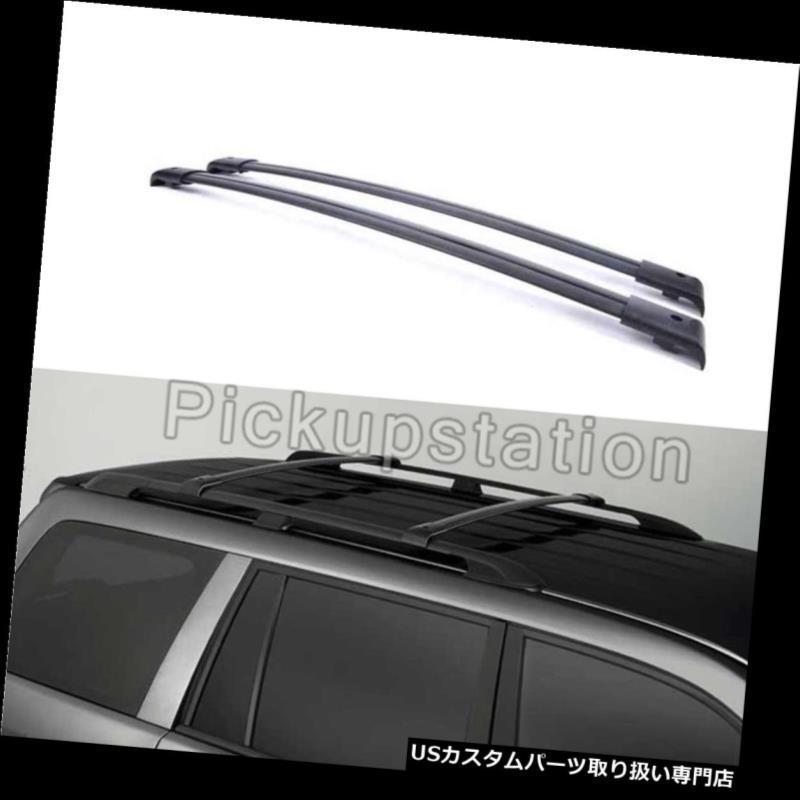USカーゴ、ルーフ キャリア 2003-2008年ホンダパイロット用アルミOEレールクロスバールーフラックブラックコーティング  For 2003-2