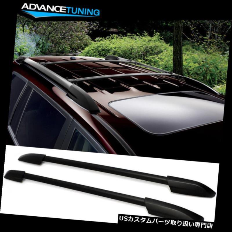 USカーゴ、ルーフ キャリア 08-13トヨタハイランダーOEスタイルブラックトップルーフラックレールサイドバーにフィット  Fits 08-13 T