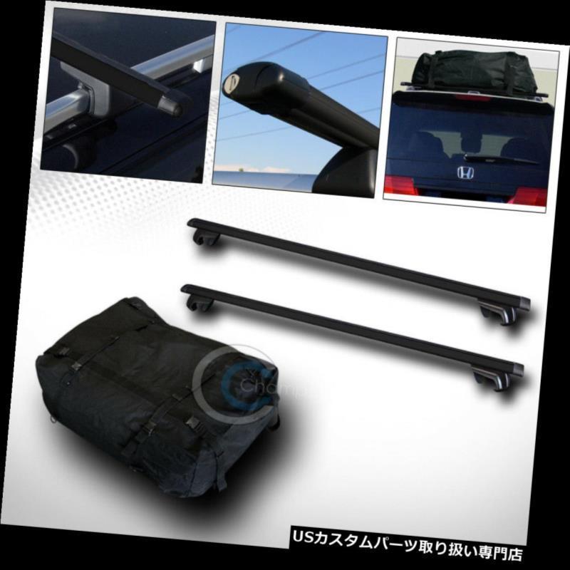 USカーゴ、ルーフ キャリア 53 \"BLKオーバルアジャスタブルルーフラッククロスバーキット+防水カーゴキャリーバッグC4  53\"" BLK OVA"