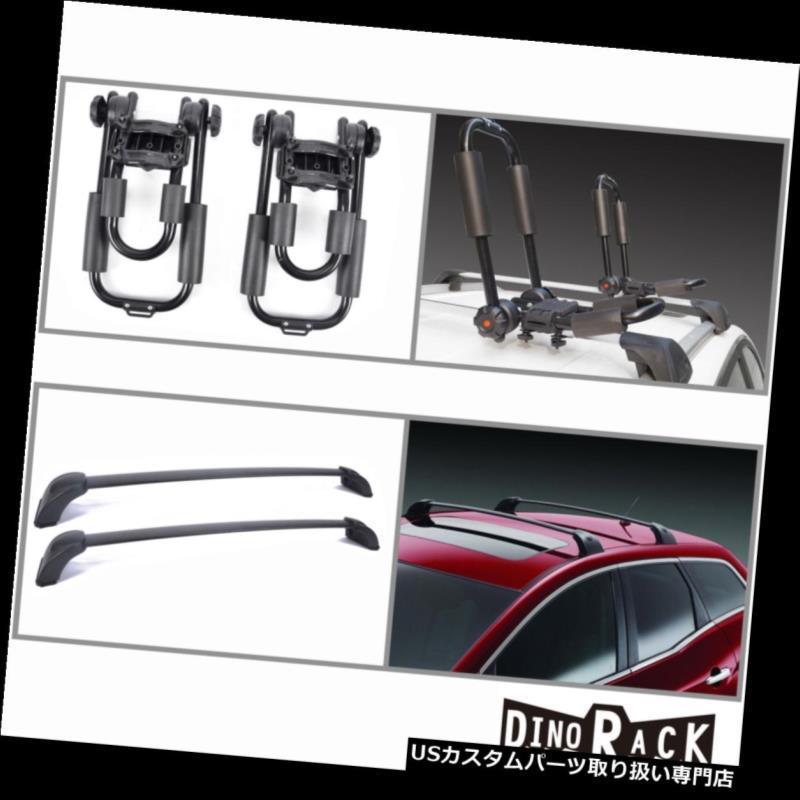 USカーゴ、ルーフ キャリア フィット07-12マツダCX-7 Blkアルミルーフラッククロスバー+ Jバーカヤックキャリア新しい  Fit 07-1