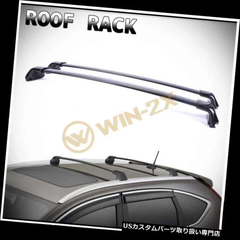 USカーゴ、ルーフ キャリア 2ピースブラックアルミOEスタイルクロスバールーフラックカーゴキャリアフィット12-16 CRV  2pcs Black