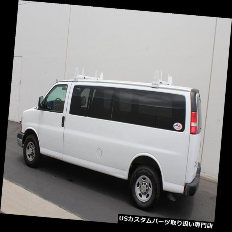 USカーゴ、ルーフ キャリア 普遍的なヴァンルーフラダーラック2バー700Lbカールーフトップカーゴキャリアラックスチール  Universal Va