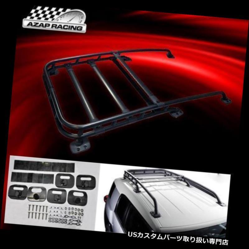 USカーゴ、ルーフ キャリア 07 08-14オフロードスタイルブラックルーフラックトップカーゴアルミフィットトヨタFJクルーザー 07 08-14