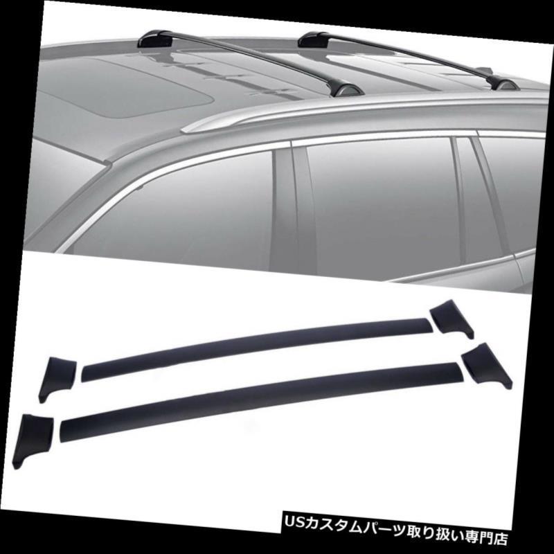 USカーゴ、ルーフ キャリア 2016-2018ホンダパイロット用1ペアブラックアルミトップルーフラッククロスバー  1 Pair Black Alu