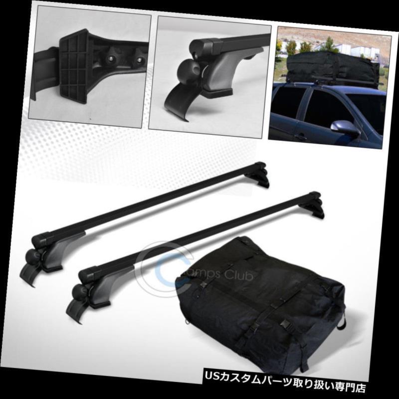 USカーゴ、ルーフ キャリア 50 \"BLKスクエアウィンドウ枠ルーフラッククロスバー+防水カーゴバッグC11  50\" BLK SQUARE WIN