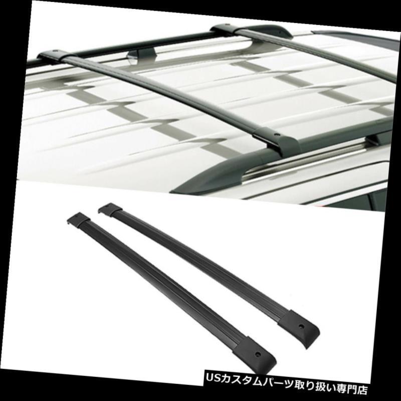 USカーゴ、ルーフ キャリア 黒アルルーフラッククロスバートップレールキャリー05-10ホンダオデッセイ2個  Black Al Roof Rack