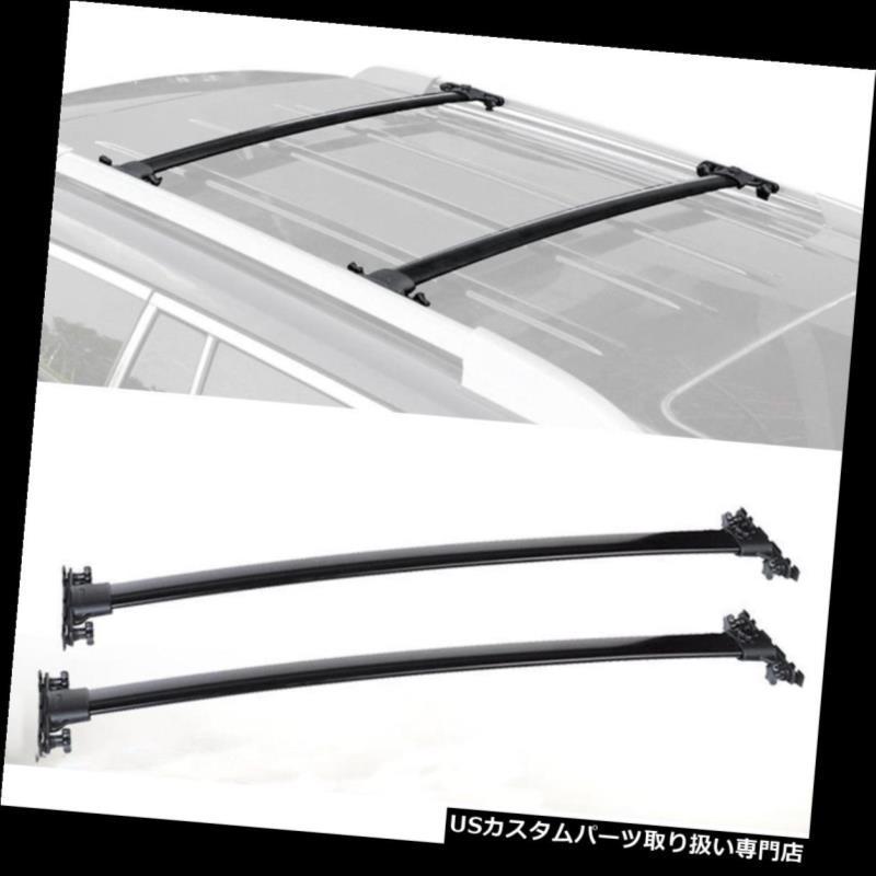 USカーゴ、ルーフ キャリア 1ペアブラックアルルーフラッククロスバートップレールキャリー08-13ハイランダー  1 Pair Black Al R
