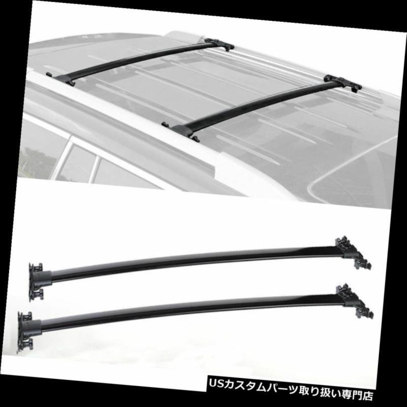 USカーゴ、ルーフ キャリア 1ペアブラックアルルーフラッククロスバートップレールキャリー08-13ハイランダー  1 Pair Black Al R
