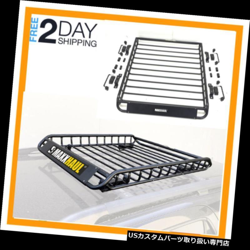 USカーゴ、ルーフ キャリア Maxxhaul 70115ユニバーサルスチールルーフラックカートップカーゴキャリア/バスケット -  46 \"×36"