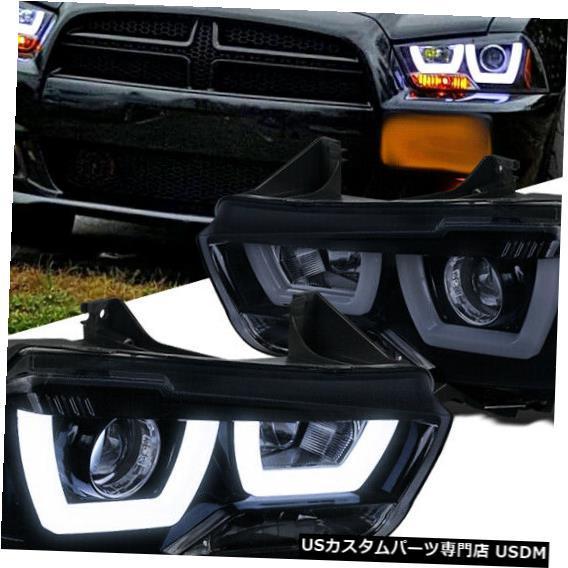 Turn Signal Lamp ダッジ11-14充電器用光沢のあるブラックアイスLEDプロジェクターヘッドライトヘッドランプ  For Dodge