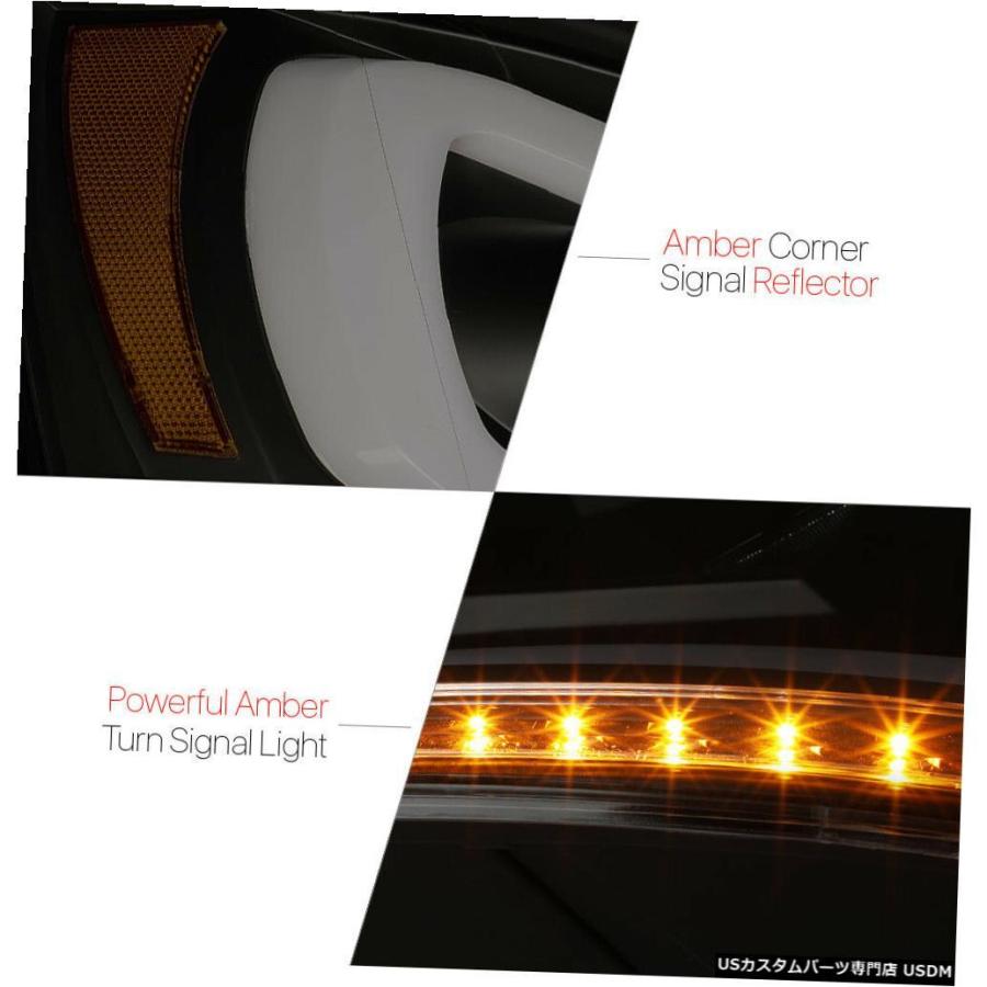 ヘッドライト Fits 2006-2009 Ram <LED C-BAR/SEQUENTIAL> Smoke/Am_2