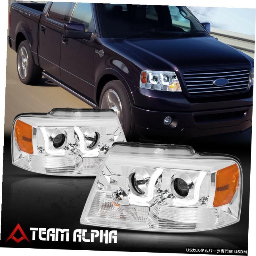 前照灯  Fits 2004-2008 F150/Mark LT\u003cLED 3D L-BAR\u003eChrome/アメリシウム