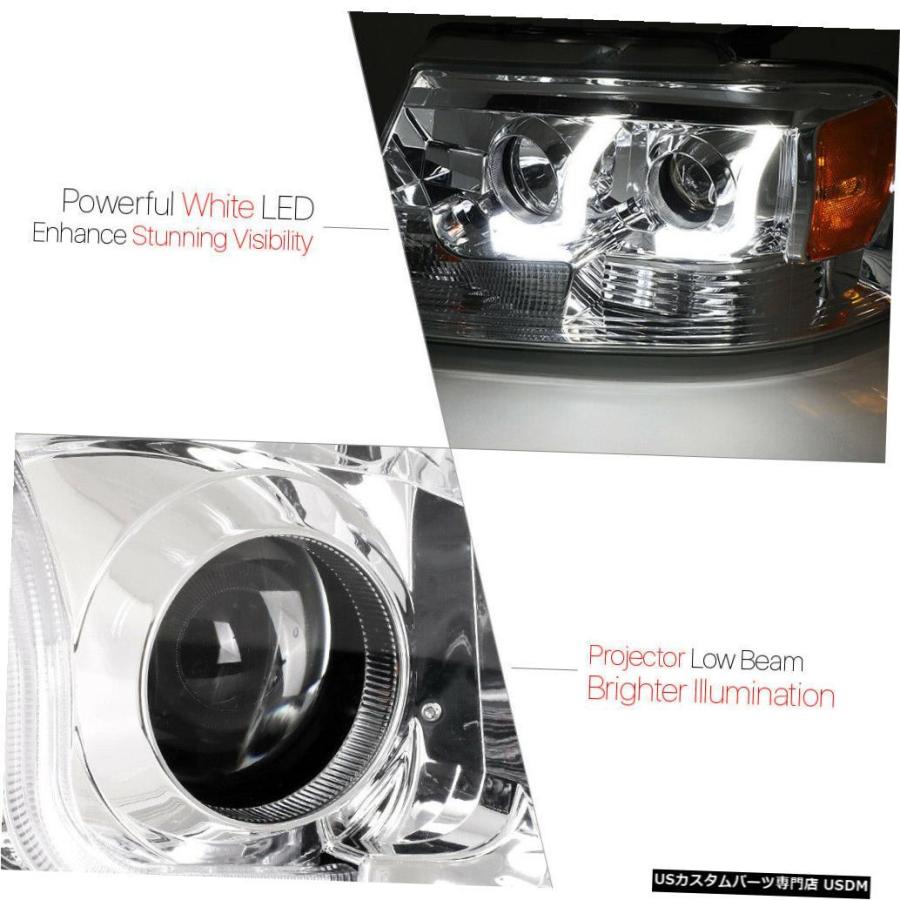 前照灯  Fits 2004-2008 F150/Mark LT\u003cLED 3D L-BAR\u003eChrome/アメリシウム