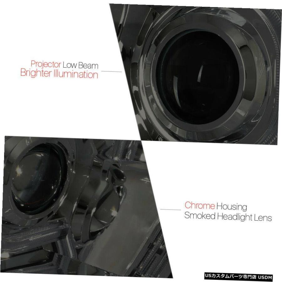 ヘッドライト  Fits 2012-2015 Tacoma <LED C-BAR 3D DRL> Smoke/Amber Corner Pの画像