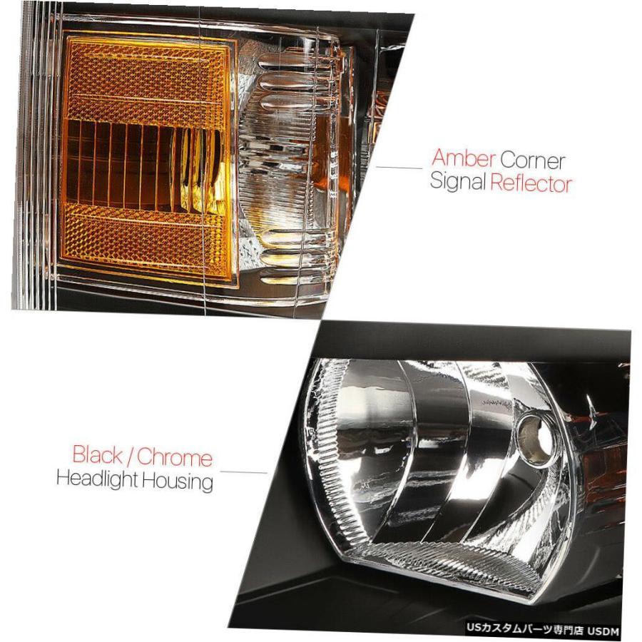ヘッドライト 適合2007-2014シボレーシルバラード[Blac k / Clear