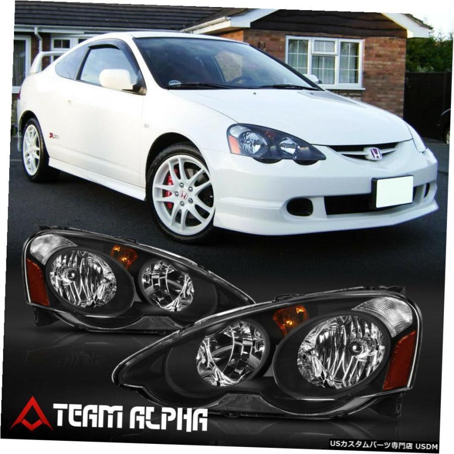 ヘッドライト 2002?2004年に適合Acura RSX DC5 [ブラック/クリア