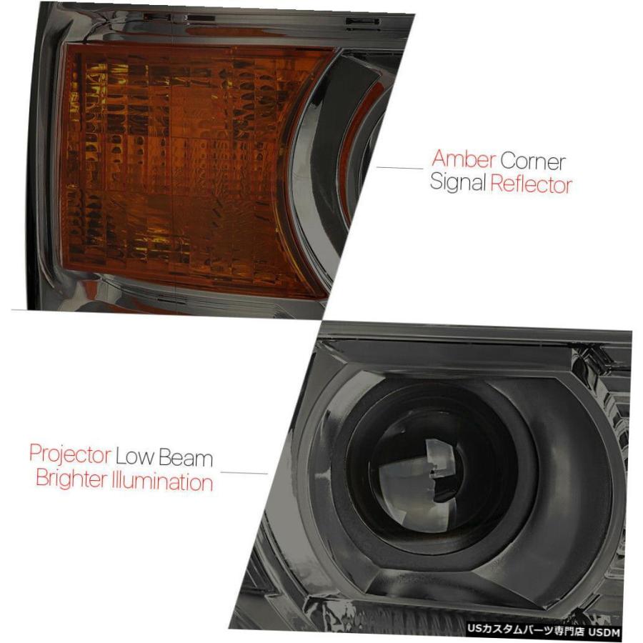 ヘッドライト 2014-2018 GMC Sierra [Chrome /  Smoke] Amber Corner Pro_1