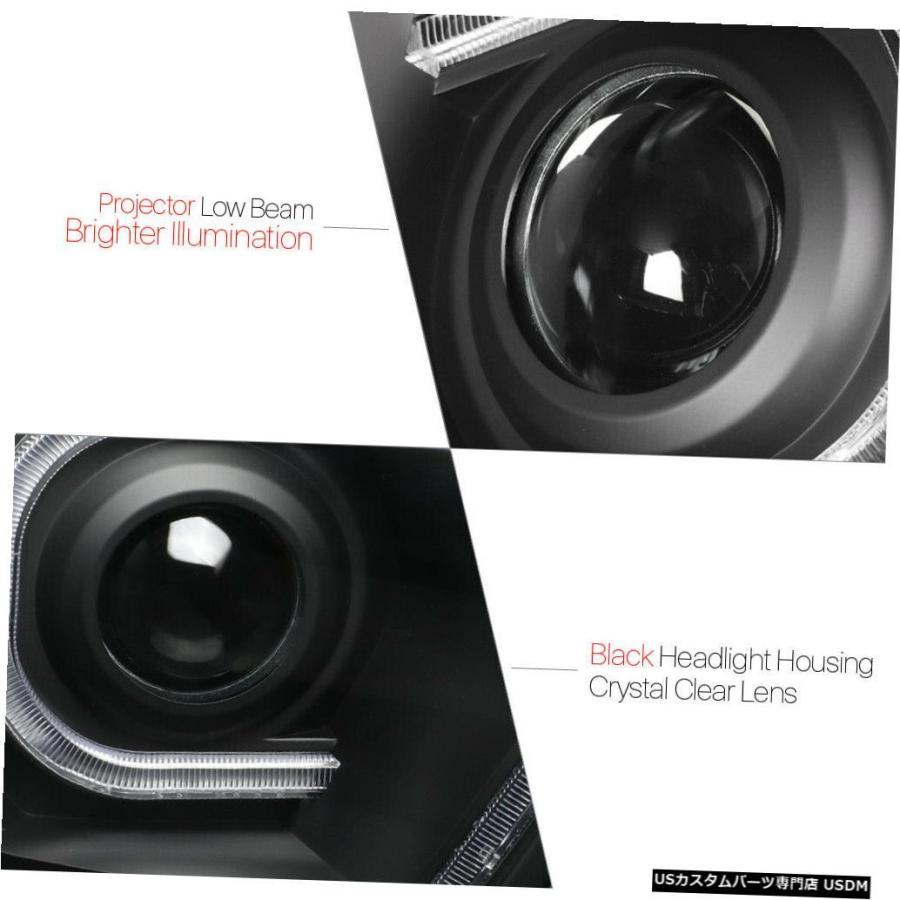 ヘッドライト  Fits 2012-2015 Tacoma \u003cLED C-BAR 3D DRL\u003e Black/Clear Corner P_2