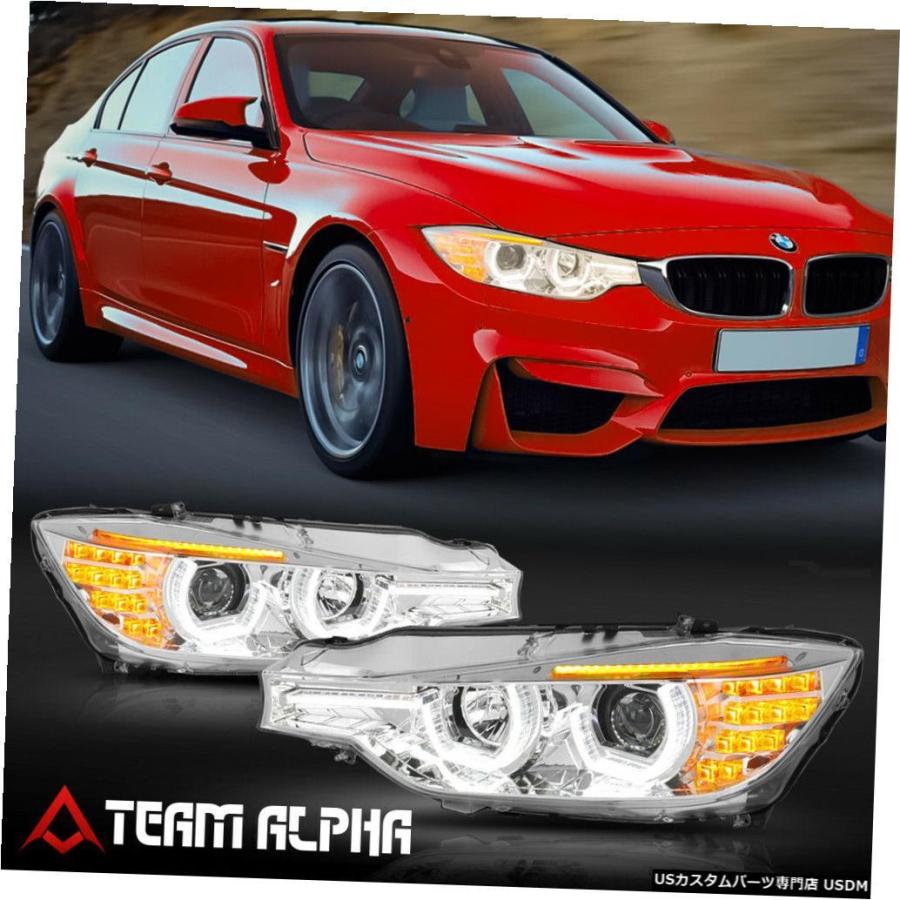 ヘッドライト Fits 2012-2016 BMW F30/F31 <DUAL HALO/LED SIGNAL/DRL