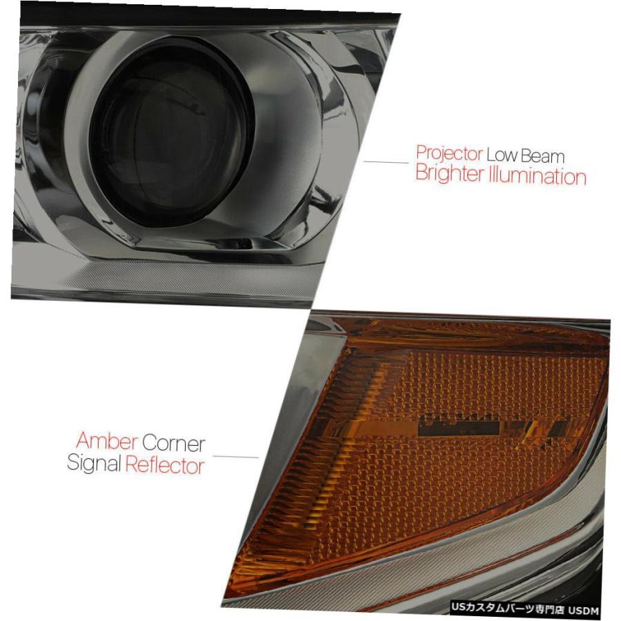 ヘッドライト  Fits 2015-2020 Suburban/Tahoe \u003cLED DRL\u003e Smoke/Amber Corner Pr_1