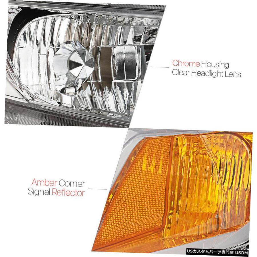 ヘッドライト 適合2012-2015 Honda Civic FB [Chrome / Clea  r]アンバーコーナーヘッの画像
