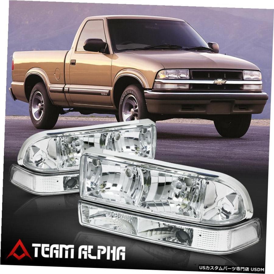 ヘッドライト 1998-2004シボレーS10 /ブレザーに適合[Chr ome / Clear 