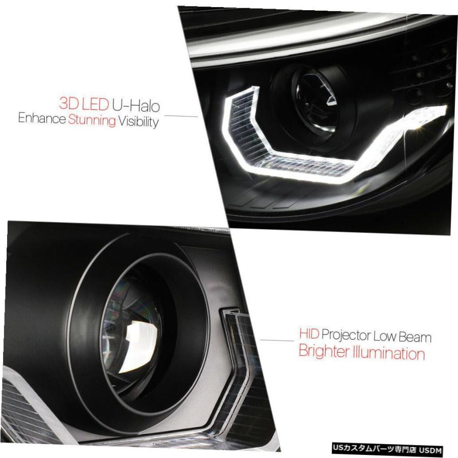 ヘッドライト 04-07 E60 5シリーズ用ブラックデュアル[3D HALO] HID