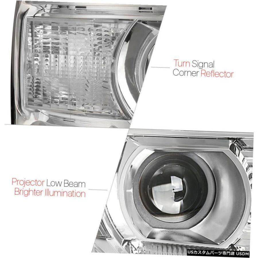 ヘッドライト 14-18 GMCシエラ用クロームハウジングプロジェクターヘッドライトクリアシグナルリフレクター  Chrome Housing Proの画像