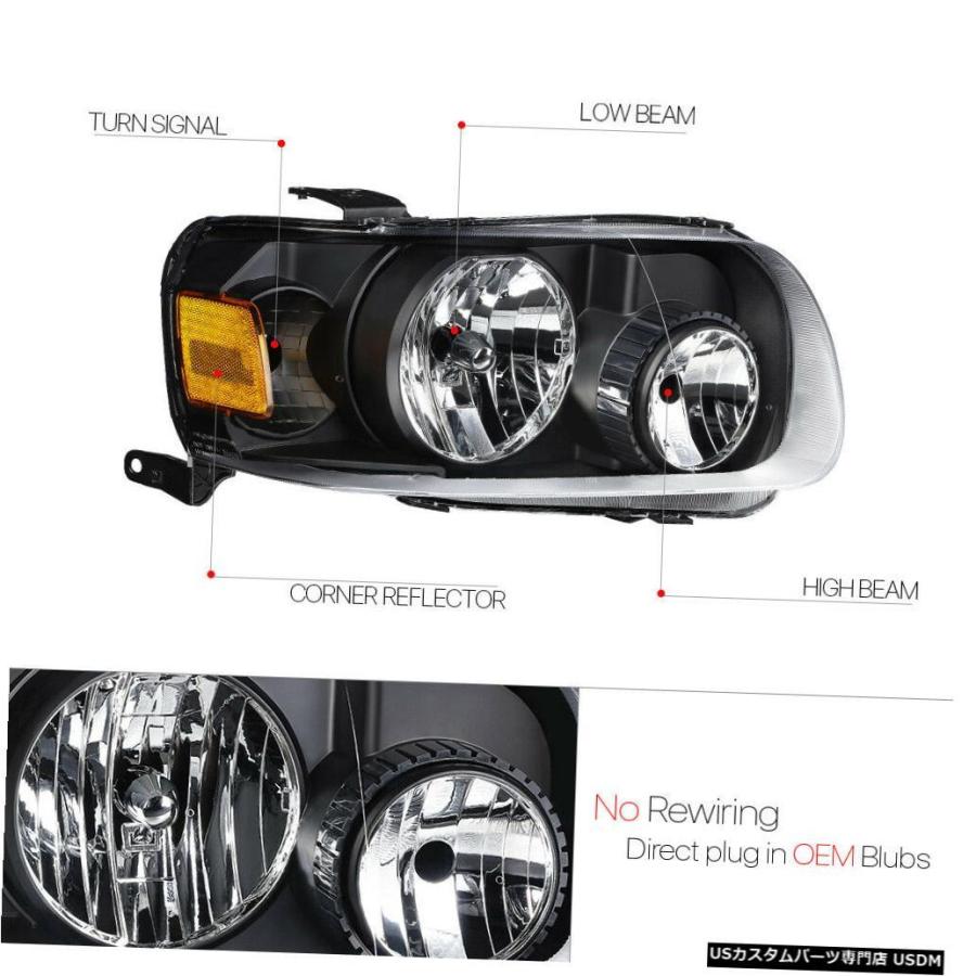 ヘッドライト 05-07フォードエスケープ用ブラックハウジング