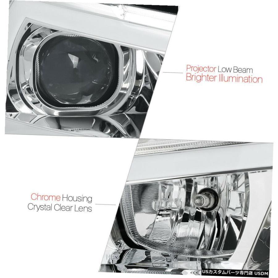 ヘッドライト 11-14ダッジチャージャー用Chrome * LED C-BAR DRL *プロジェクターヘッドライトクリアシグナル  Chromeの画像