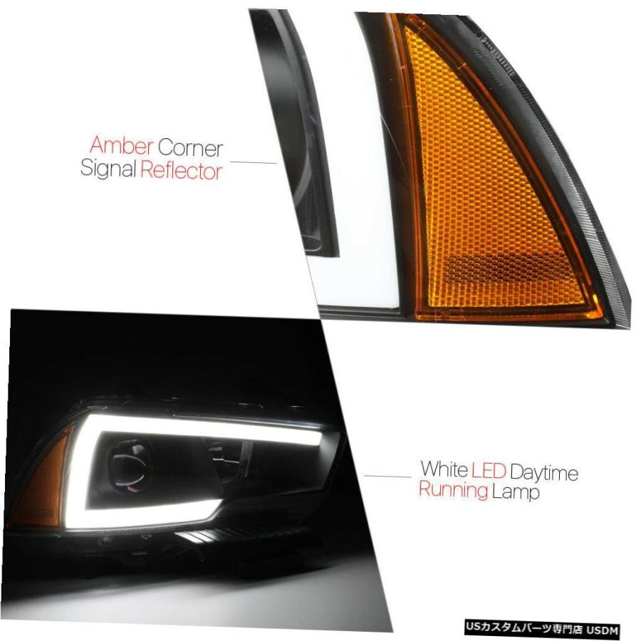 ヘッドライト 11-14ダッジチャージャー用ブラック* LED C-BAR DRL *プロジェクターヘッドライトアンバーシグナル  Black *LEの画像