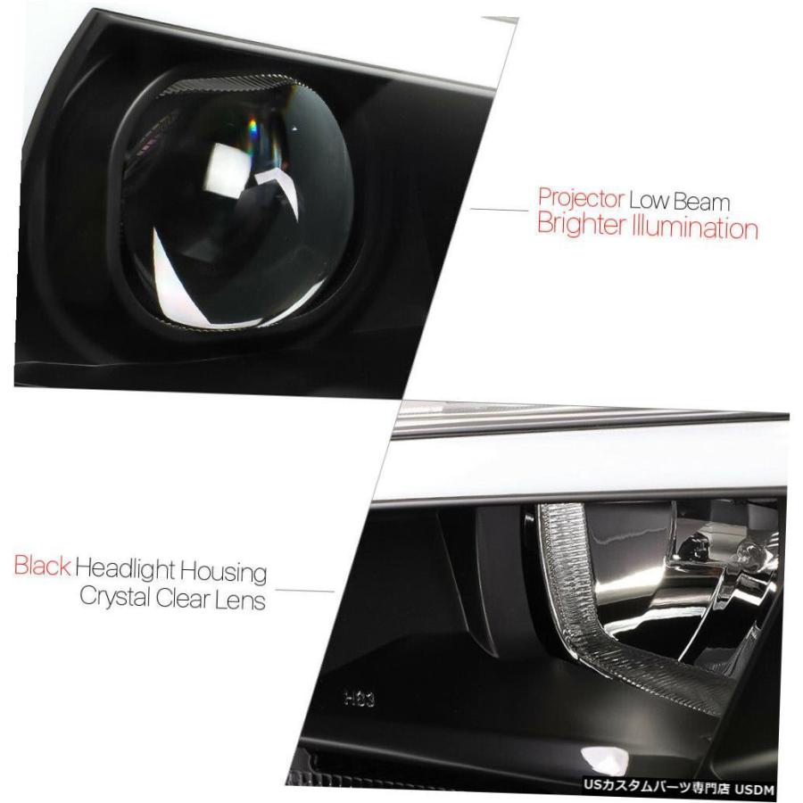 ヘッドライト 11-14ダッジチャージャー用ブラック* LED C-BAR DRL *プロジェクターヘッドライトアンバーシグナル  Black *LEの画像