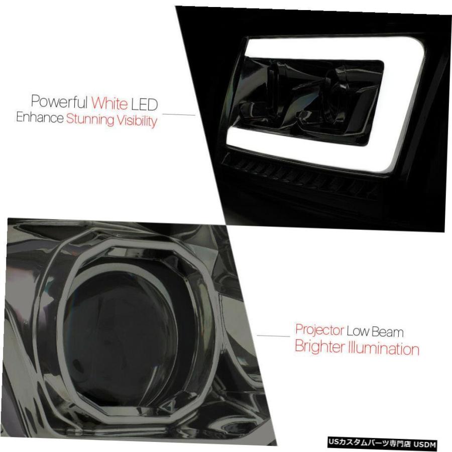 ヘッドライト 07-14郊外向けChrome / Smoke Projector Headlight [LED BAR + SEQUENTIAL SIの画像