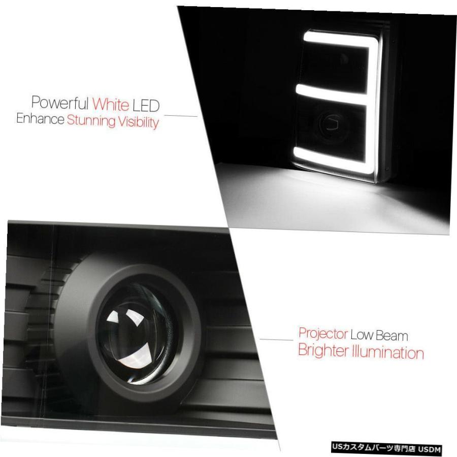 ヘッドライト ブラック* LED BAR DRL * 11-16 Ford Super Duty SD用プロジェクターヘッドライトアンバー信号  Blの画像