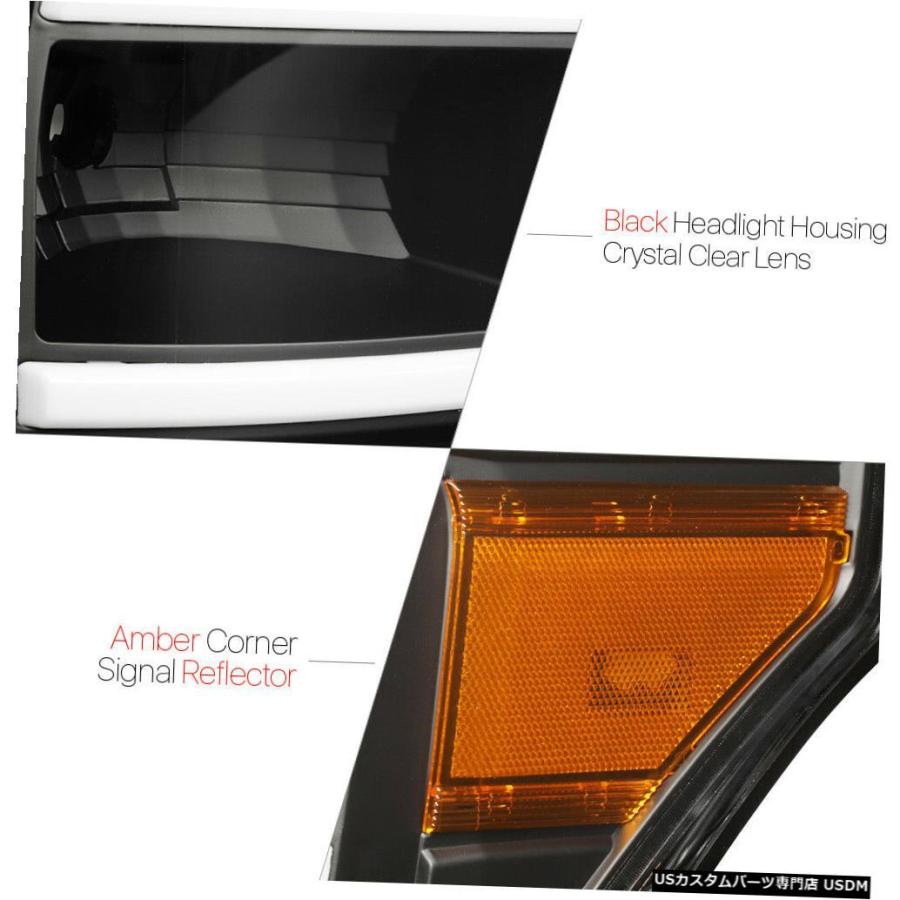 ヘッドライト ブラック* LED BAR DRL * 11-16 Ford Super Duty SD用プロジェクターヘッドライトアンバー信号  Blの画像
