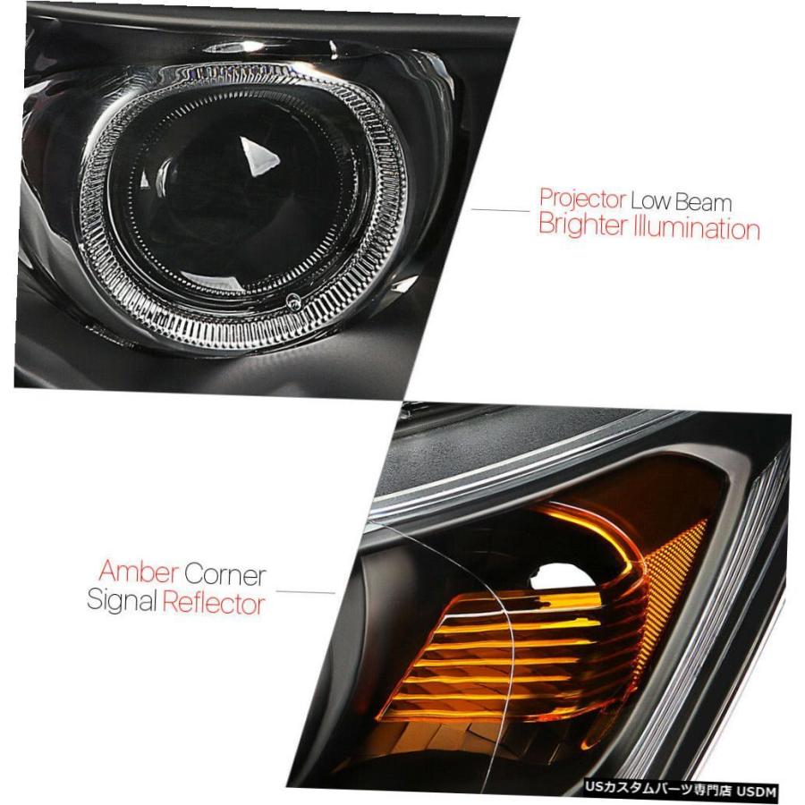 ヘッドライト 13-15ホンダアコードセダン用ブラックプロジェクターヘッドライトアンバーコーナーターンシグナル  Black Projector Heの画像