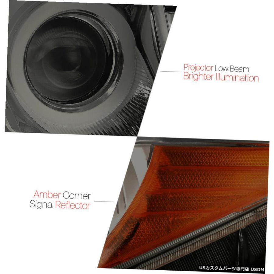 ヘッドライト 13-15トヨタRav4用煙着色プロジェクターヘッドライトlight信号リフレクター  Smoke Tinted Projector Hの画像