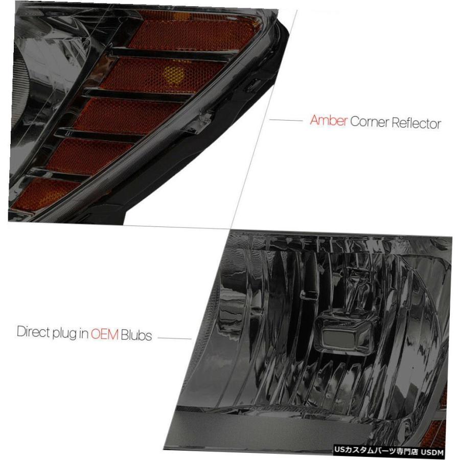 ヘッドライト 09-19ダッジジャーニー用スモークティンテッドヘッドライトランプアンバーターンシグナルリフレクター  Smoke Tinted Heaの画像