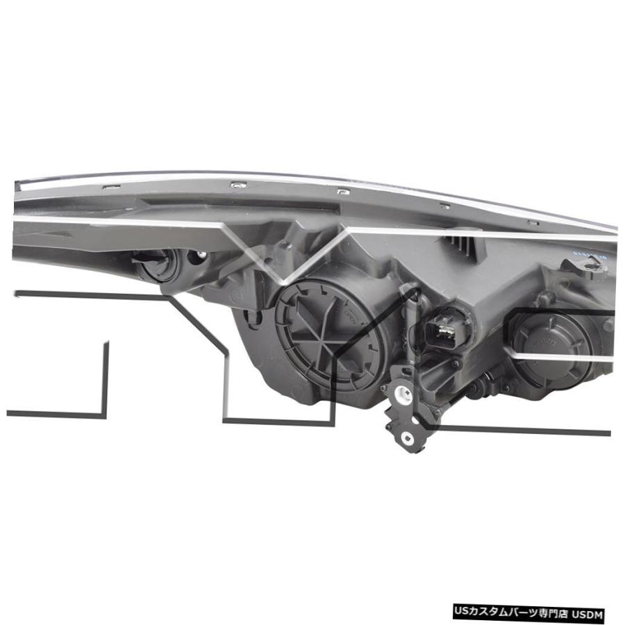 ヘッドライト 14-16ヒュンダイエラントラSE米国適合、DRLヘッドライトドライバー左側なし  Fits 14-16 Hyundai Elantraの画像