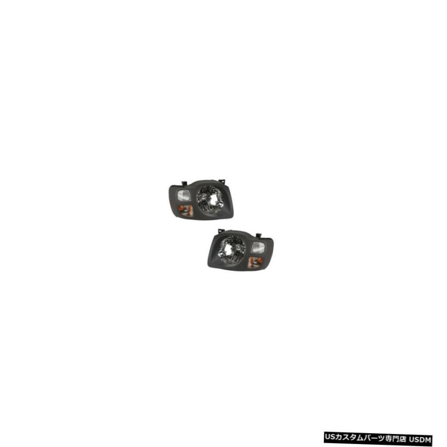 前照灯  Fits 02-04 Nissan Xterra XE Driver \u0026 Passenger Headlights Lamps 車、バイク、自転車-その他ライト