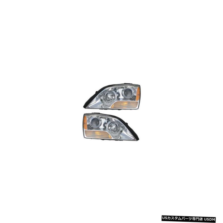 ヘッドライト  Fits 2008-2009 Kia Sorento Driver \u0026 Passenger Headlights Lamps