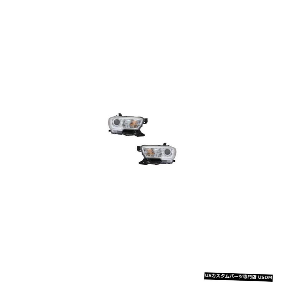 ヘッドライト  16-18 Toyota Tacoma Halogen w/o DRL Driver \u0026 Passenger Headligh