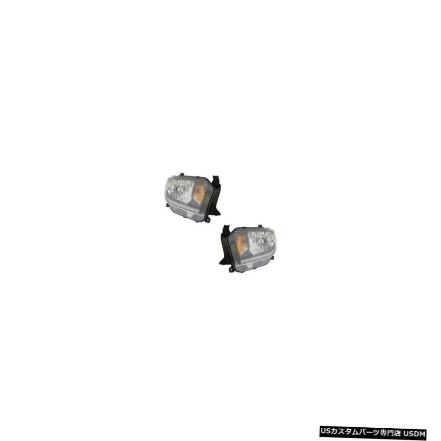 ヘッドライト  18 Toyota Tundra Driver \u0026 Passenger Halogen Headlights Lamps w/