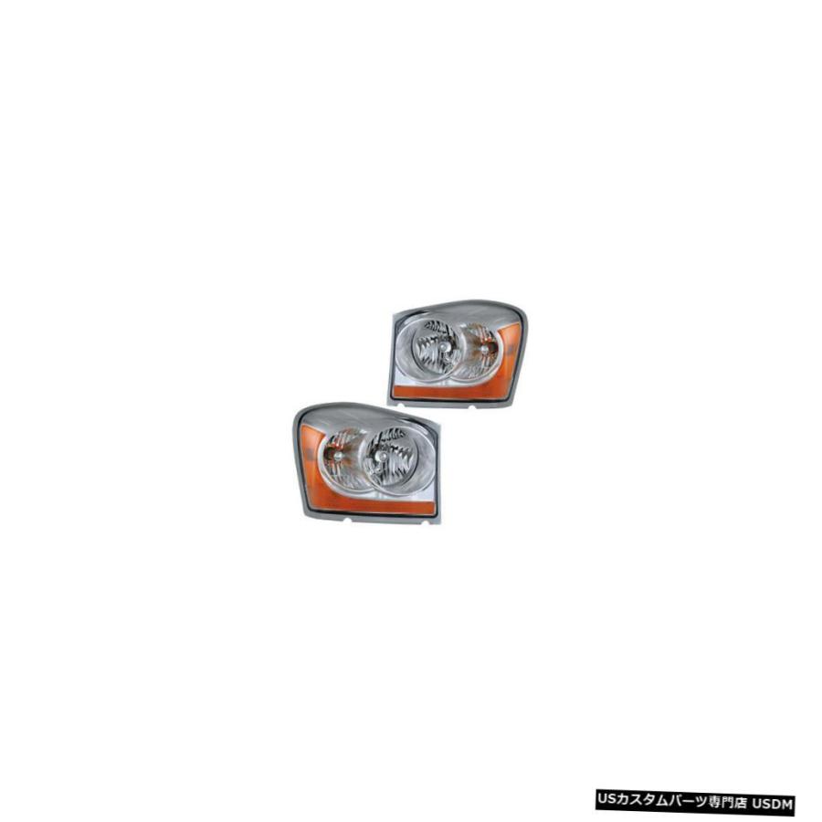 前照灯  2006 Dodge Durango Driver \u0026 Passenger Side Headlights Lamps Ass