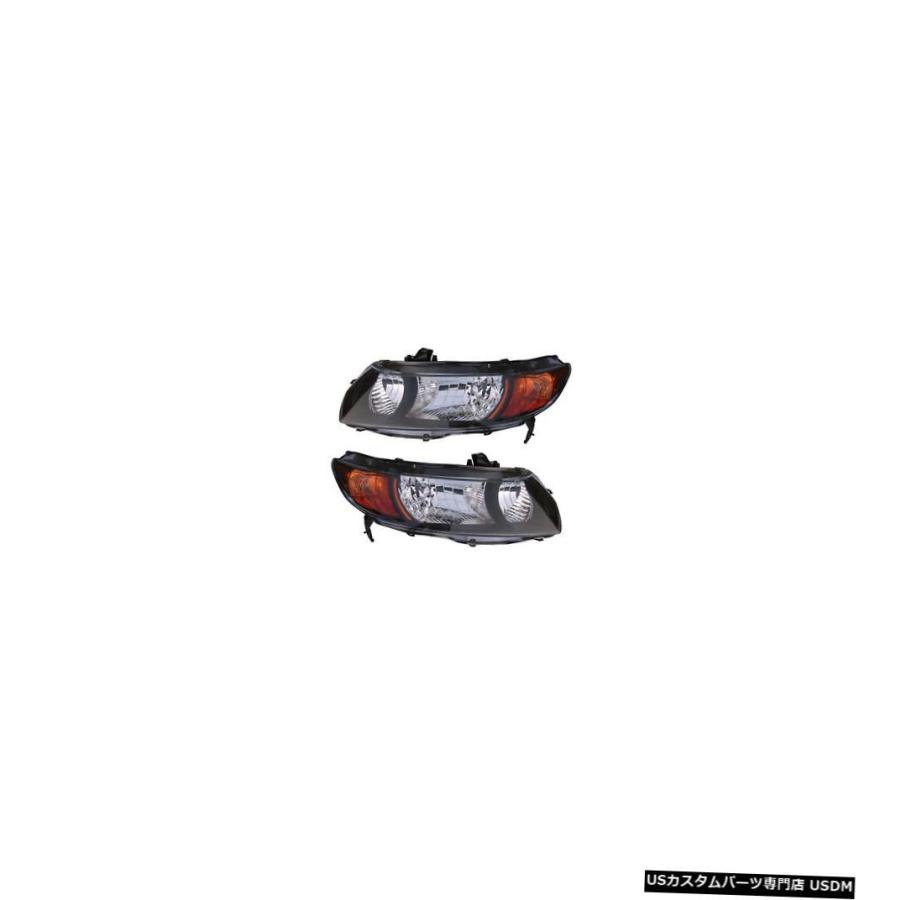 ヘッドライト  06-09 Honda Civic Coupe Non-SI Driver \u0026 Passenger Side Headligh